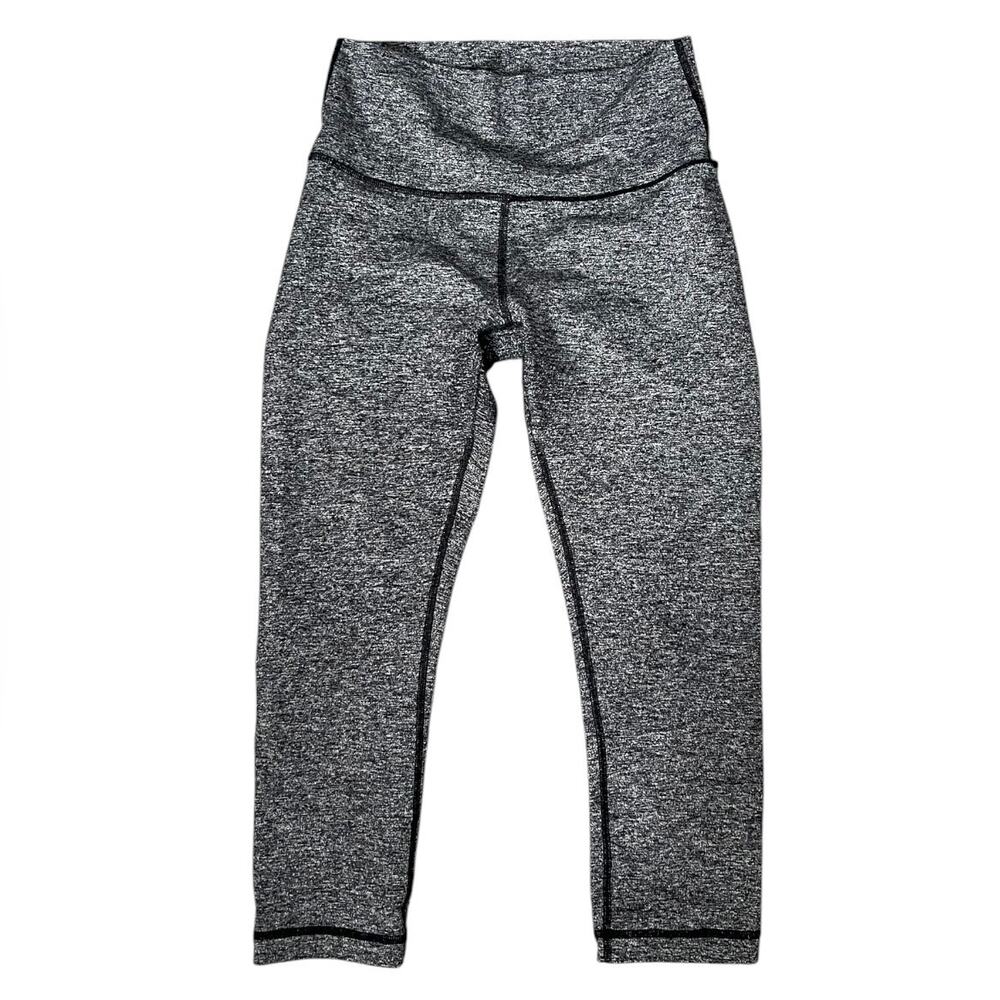 Lululemon heathered gray cropped leggings 7/8 activewear workout yoga